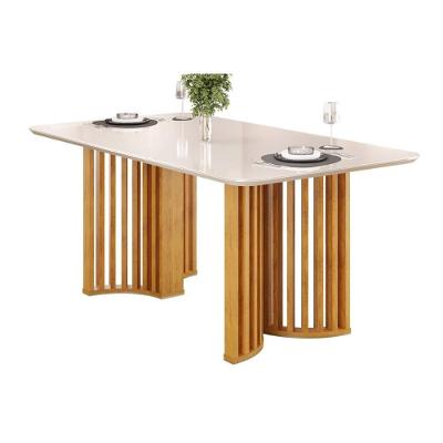 Mesa de Jantar Luma 6 Lugares Retangular MDF 180CM Amadeirado e Off White