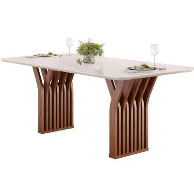 Mesa de Jantar Yara 6 Lugares Retangular MDF 170CM Freijó e Off White DJ Móveis