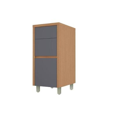Balcão Condessa 3 Gavs 40cm sem Porta 3 Prateleiras MDF 40CM Titânio