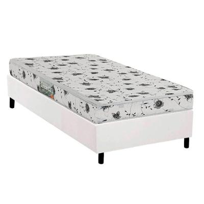 Conjunto Box Solteiro Colchão Espuma D23 Sonum Liso 78x188CM Branco Herval