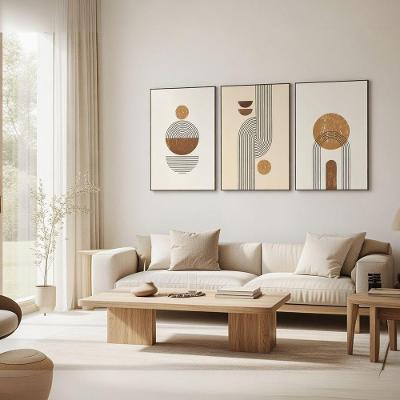 Quadro Decorativo Abstrato Minimalista Terroso Retangular 40x60CM em MDF com Moldura Ypê Soleil Home