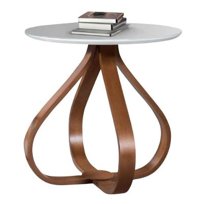 Mesa Lateral Canto Pé Torneado Quadrado MDF Laqueado 50CM Branco