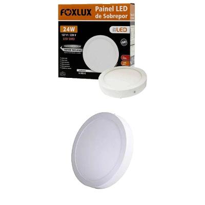 Kit 2 Painéis LED Redondo Sobrepor 24W 6500K Foxlux