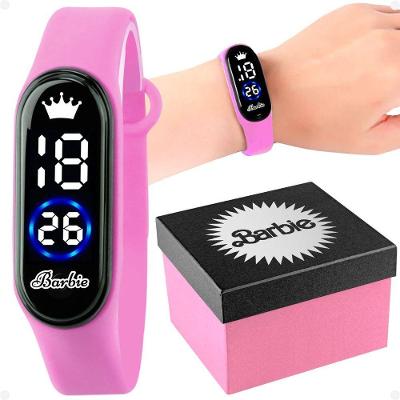 Relogio Digital Infantil Rosa Barbie Prova Dagua Criança Pink Presente Resistente Pulseira Ajustavel