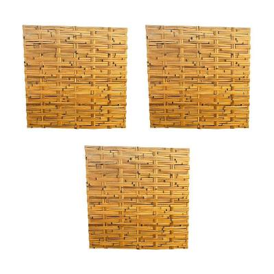 Kit 3 Esteiras Bambu Casca 1x1m Forro Natural Trama Dupla Decorativa