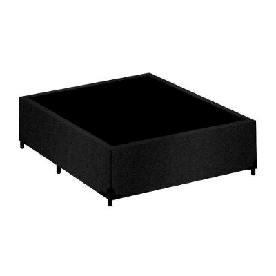 Cama Box Casal Belluno Suede com Revestimento em Tecido Preto Bella Cama