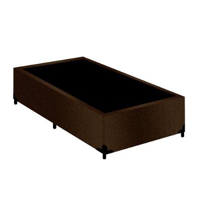 Cama Box Solteiro Belluno Suede com Tratamento Antiácaro Marrom Bella Cama