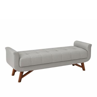 Puff Recamier Andros 160cm Courino Revestimento Sintético Cinza