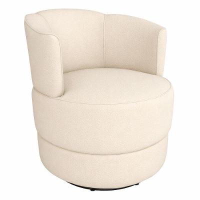 Poltrona Vitta Giratória Courino Confortável D23 Off White Sallar Home