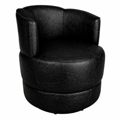 Poltrona Vitta Giratória Decorativa Courino com Espuma D23 Confortável Preto