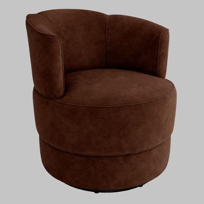 Poltrona Vitta Giratória em Veludo Confortável Marrom Sallar Home