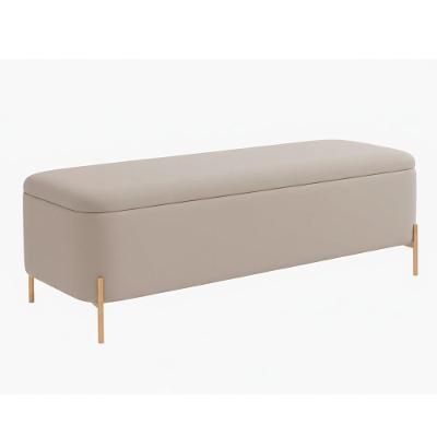 Puff Baú Bella 160cm Reto Espuma D-23 Courino Cinza Sallar Home