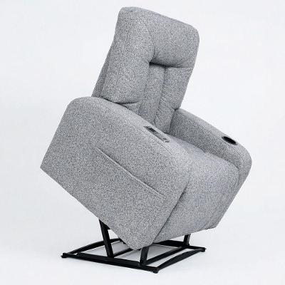 Poltrona Lift Rover Reclinável Elétrica Bouclé Confortável Cinza Sallar Home