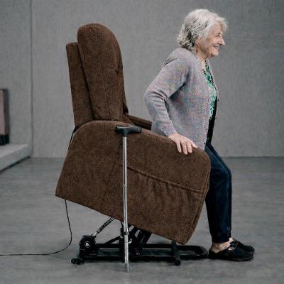 Poltrona Lift Rover Reclinável Elétrica Suede Confortável Marrom Sallar Home