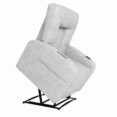 Poltrona Lift Rover Reclinável Elétrica Linho Confortável Cinza Claro Sallar Home
