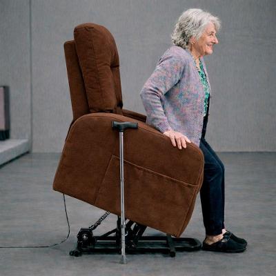 Poltrona Lift Rover Reclinável Elétrica Veludo Confortável Marrom Sallar