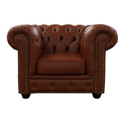 Poltrona Maísa Decorativa em Couro com Pés Torneados Confortável Sallar Home