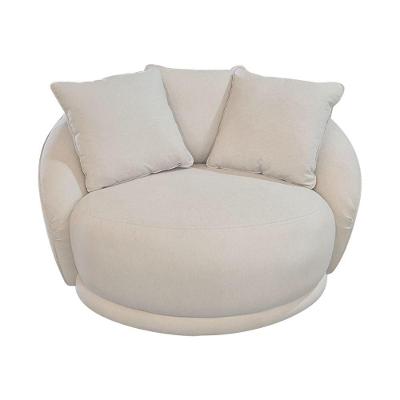 Poltrona Mercy Giratória com Reclinável Bouclé Suave Off White Sallar Home