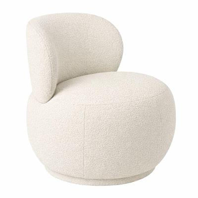 Poltrona Ninho Fixa Bouclé com Espuma Soft Off White Sallar Home