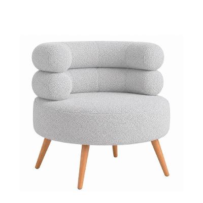 Poltrona Sienna com Revestimento Bouclé e Pés Palito Cinza Sallar Home