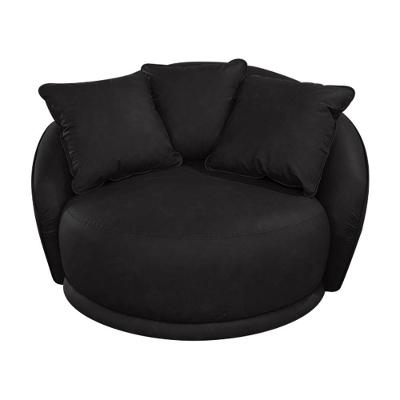 Poltrona Mercy Giratória Couro Sintético Confortável Preto Sallar Home
