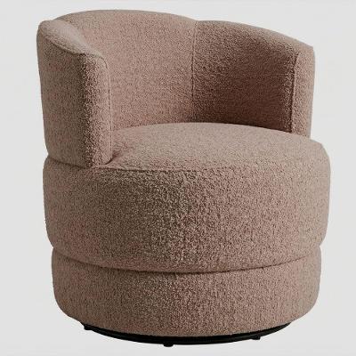 Poltrona Vitta Giratória Bouclé Confortável Marrom Sallar Home