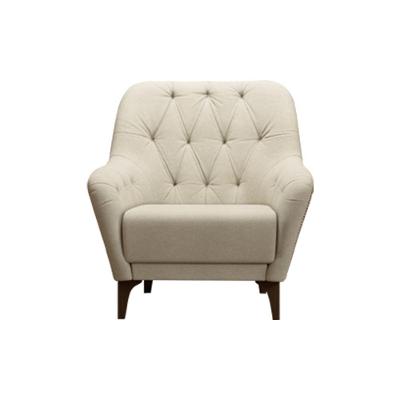 Poltrona Poodle Decorativa Bouclé Suave com Pés Palito Confortável Bege Sallar Home
