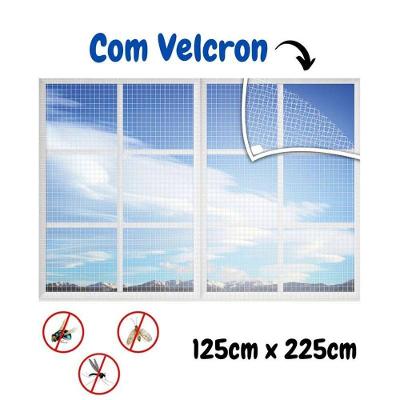 Tela Mosquiteiro para Janela Kit 03 Anti Mosquitos 125X225CM com Velcron Transparente Vida Pratika