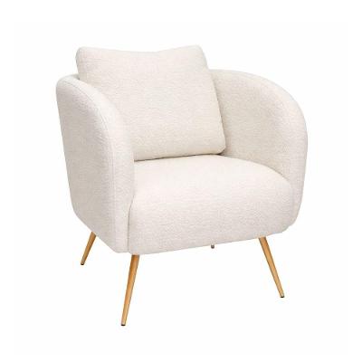Poltrona Alva com Pés Palito em Bouclé Confortável Off White Sallar Home