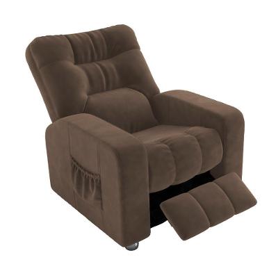 Poltrona Clausi Reclinável Manual Veludo Confortável Marrom Sallar Home