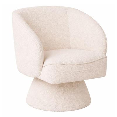 Poltrona Aurora Fixa Bouclé Fibra Sintética Confortável Off White Sallar Home