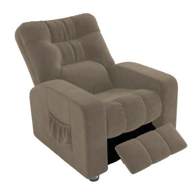 Poltrona Clausi Reclinável Veludo Confortável Capuccino Sallar Home