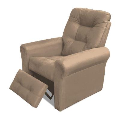 Poltrona Core Reclinável Manual Suede com Ajuste de Dois Estágios Bege Sallar Home