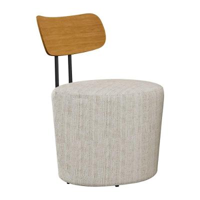 Poltrona Decorativa Inter com Pés Palito em Linho Confortável Off White Sallar Home