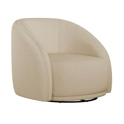Poltrona Giratória Heidi com Revestimento Boucle Suave Confortável Off White Sallar Home