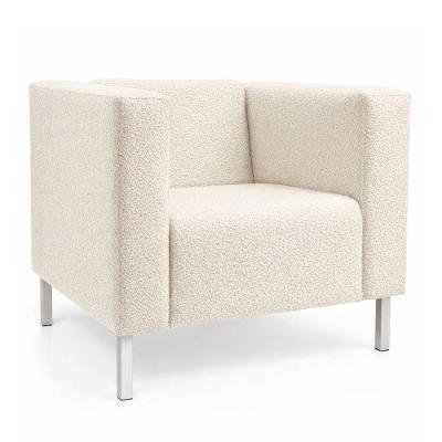 Poltrona Decorativa Perola Kubo Bouclé Fibra Sintética Confortável Off White Casa Kubo