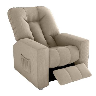 Poltrona do Papai Bean Reclinável Suede Confortável Bege Sallar Home