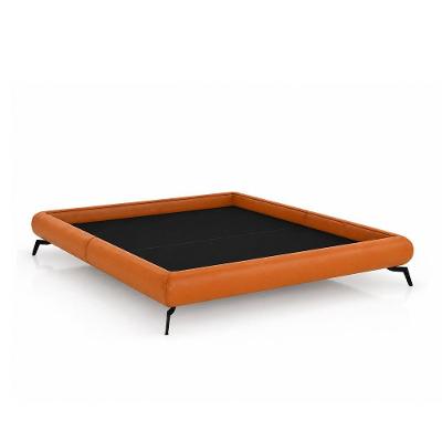 Cama Queen Japonesa 176cm Haru com Pés de Alumínio Madeira Courino Caramelo Sallar Home