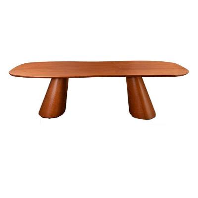 Mesa de Jantar Carvy 8 Lugares Orgânico Madeira Maciça 240CM Café SAL Movelaria