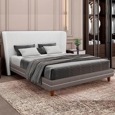 Cama Japonesa King Corea com Cabeceira Madeira Cinza e Off White Sallar Home