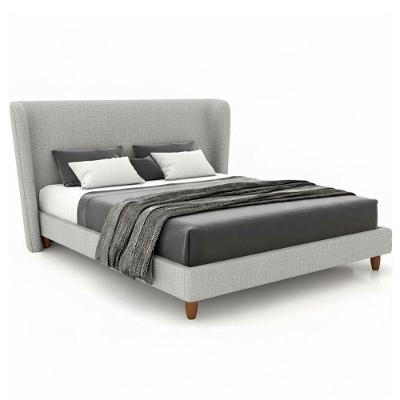 Cama Japonesa Queen Corea com Cabeceira Madeira Cinza Claro Sallar Home