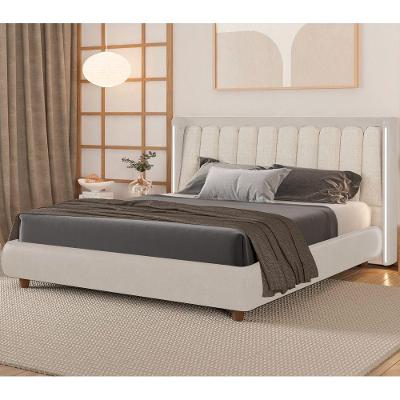 Cama Japonesa King Seo-yeon com Led em Madeira Eucalipto Sallar Home