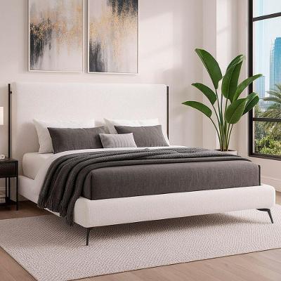 Cama Japonesa Queen Almeria Corea com Cabeceira Madeira Reflorestamento Off White Sallar Home