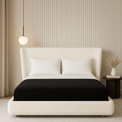 Cama Japonesa Queen Seo com Cabeceira Corea Bouclé Madeira Off White Sallar Home