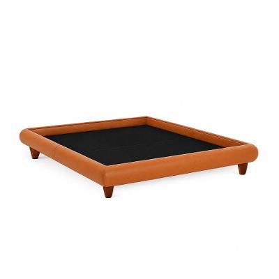 Cama Casal Japonesa Haru com Estrutura em Madeira Courino Caramelo Sallar Home