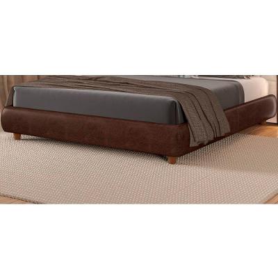 Cama Japonesa Casal Seo com Courino Madeira Eucalipto Marrom Sallar Home