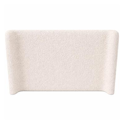 Cabeceira Corea Casal Curva com Estrutura em MDF Estofada Bouclê Off White Sallar Home