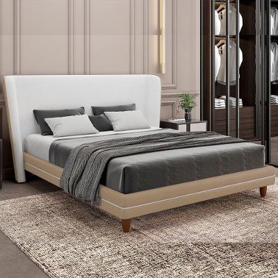 Cama Japonesa Casal Corea com Cabeceira Madeira Bege e Off White Sallar Home