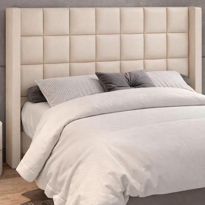 Cabeceira Tratto Courino Off White Queen 178CM Fixação com Frame Estrutura MDF-MDP Revestimento