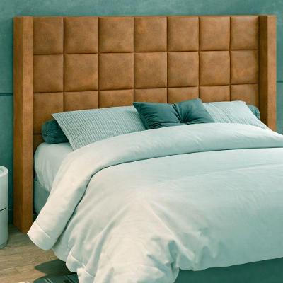 Cabeceira Sallar Home King Fixação no Box Estrutura MDF Revestimento Corino Caramelo Tratto